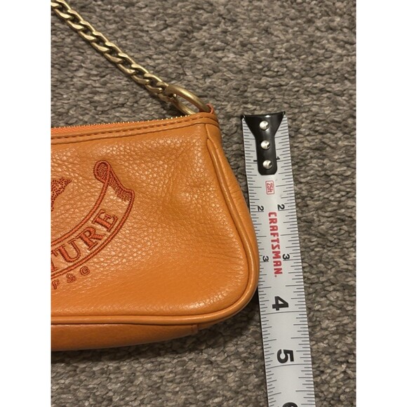 Vintage Juicy Couture Baguette Shoulder Bag Orange Leather Chain Y2K - Picture 8 of 8